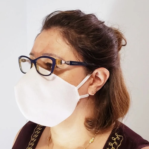 Kit 5 Máscaras Tripla Camadas Filtro Antibacteriano Lavável Branco