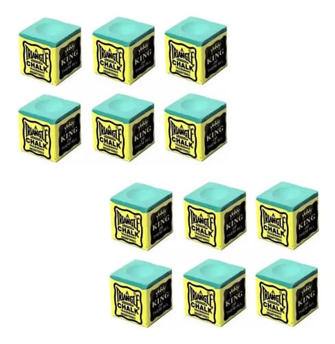 12 Giz Para Taco De Sinuca Triangle Profissional Verde Verde